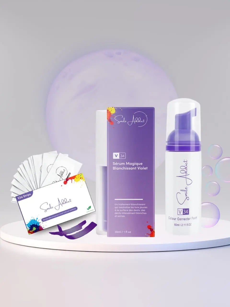 PACK COMPLET V34 SERUM MOUSSE BANDES - Smile Addict