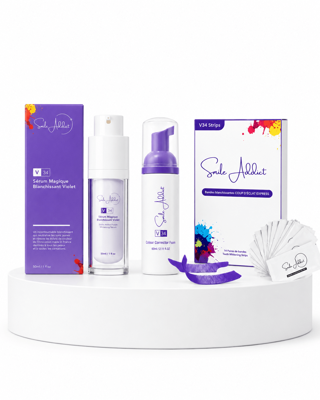 PACK COMPLET V34 SERUM MOUSSE BANDES - Smile Addict