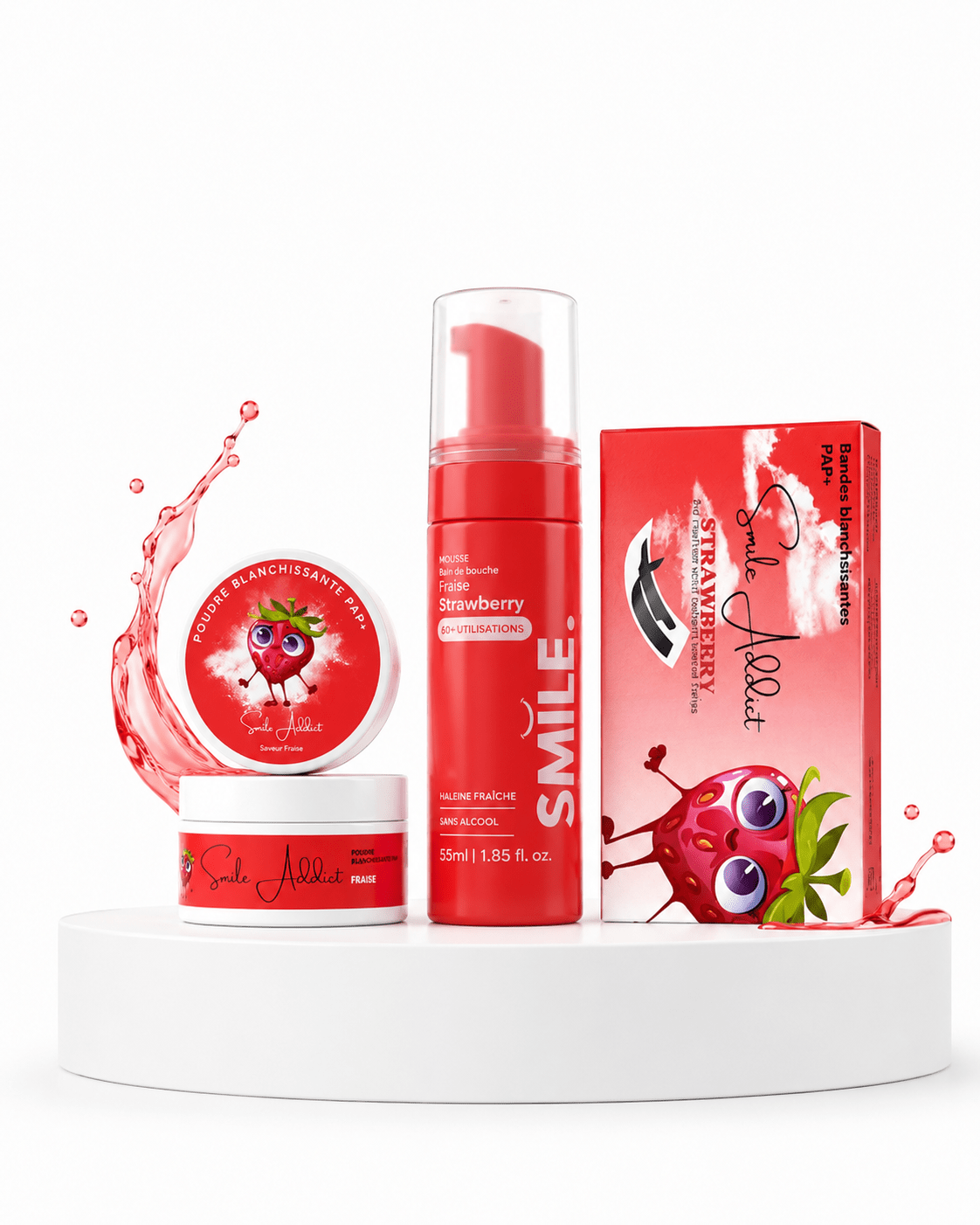 Pack Fraise PAP+ & Charbon Actif – Blanchiment Naturel | Smile Addict - Smile Addict