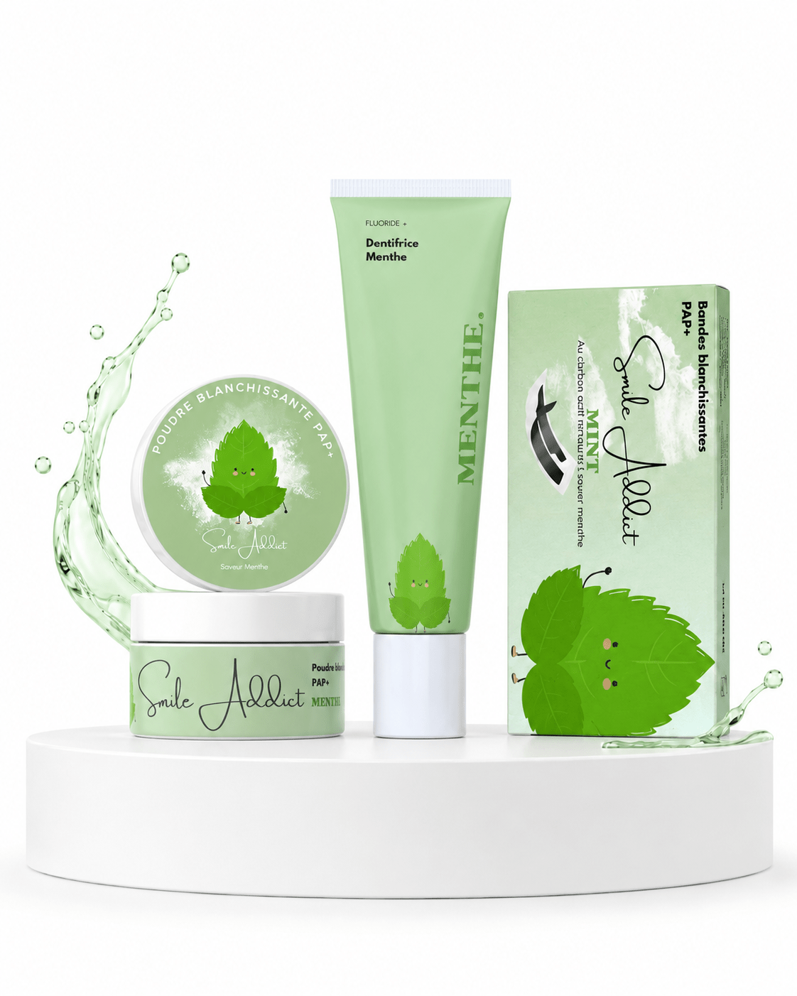 PACK MENTHE PAP+ & CHARBON ACTIF - BLANCHIMENT NATUREL - SMILE ADDICT - Smile Addict