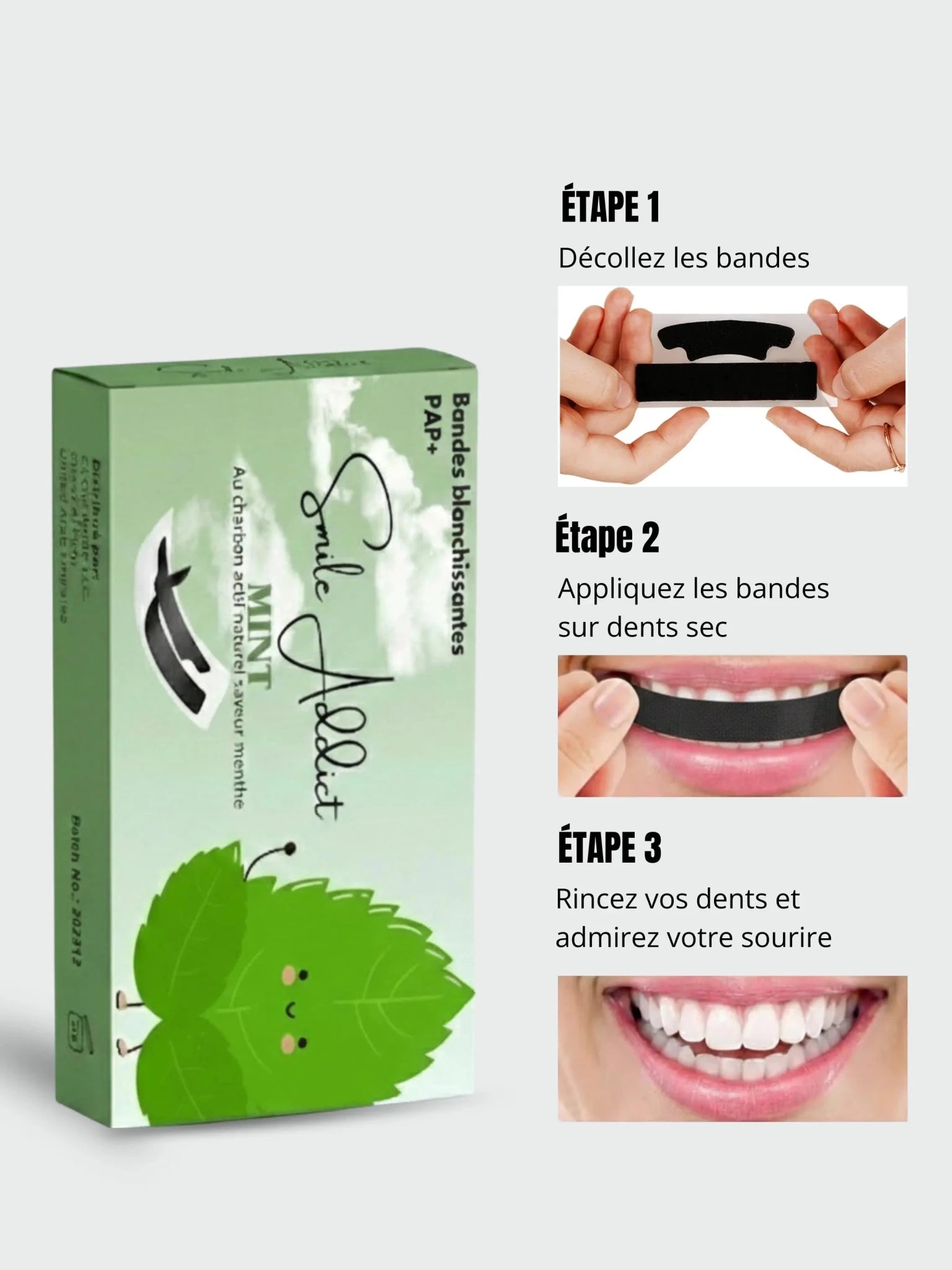 PACK MENTHE PAP+ & CHARBON ACTIF - BLANCHIMENT NATUREL - SMILE ADDICT - Smile Addict