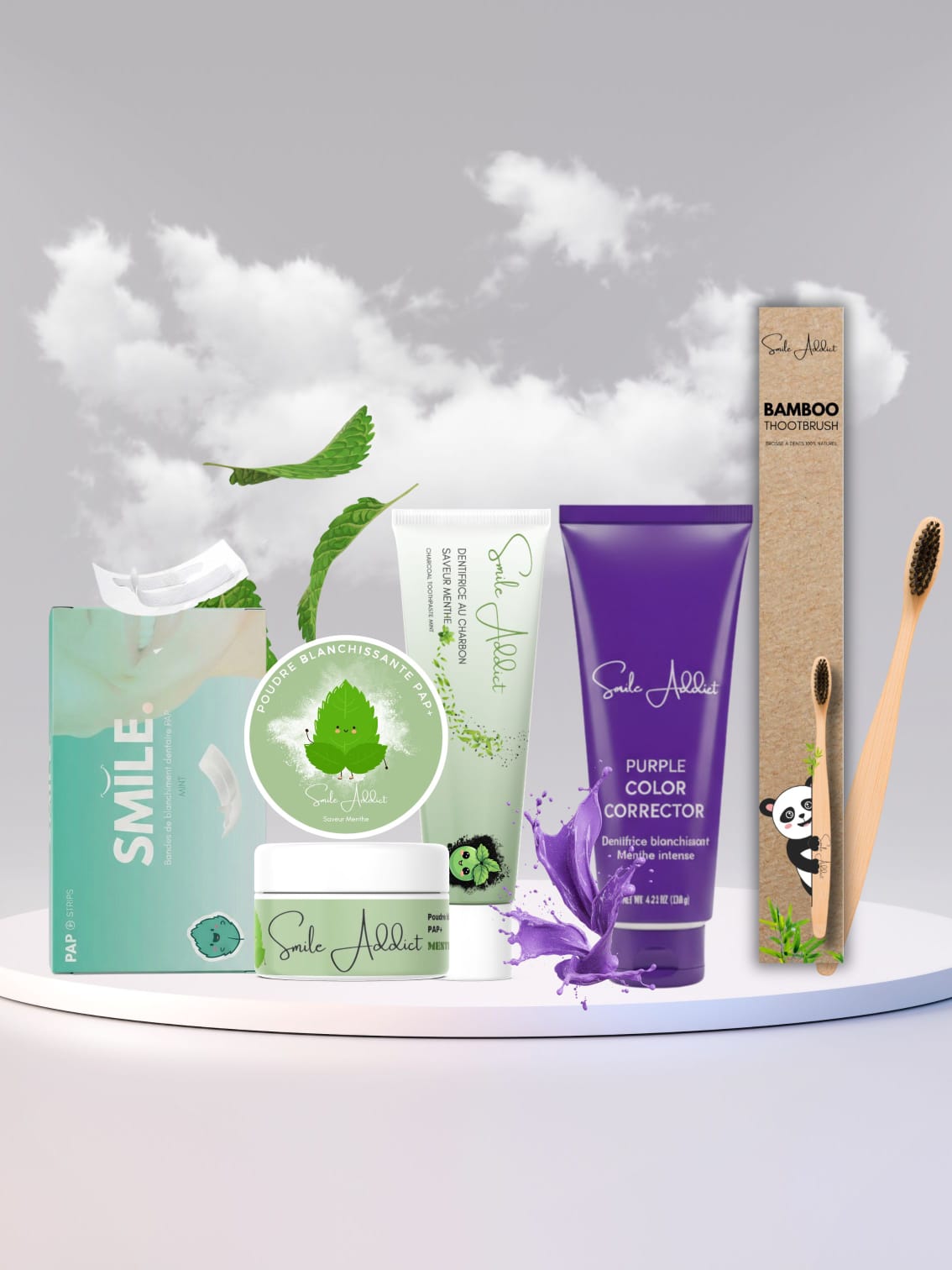 PACK BLANCHEUR INTENSE MENTHE - EFFET BLANC ET FRAICHEUR - SMILE ADDICT Smile Addict