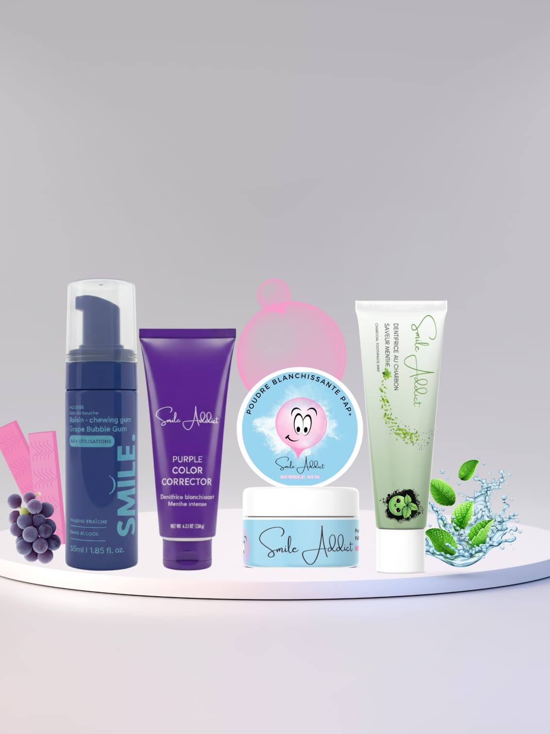 PACK SOURIRE ULTRA FRAIS - MENTHE ET BUBBLE GUM - SMILE ADDICT