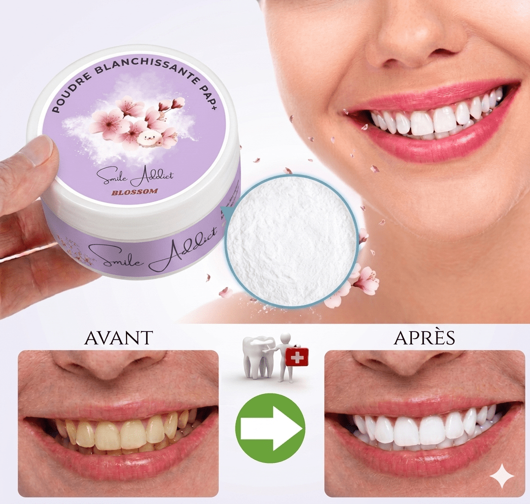 Poudre de Blanchiment Dentaire PAP – Saveur Blossom Fleur — mode d'emploi | Smile Addict