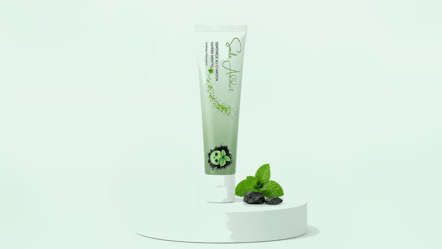 Dentifrice Naturel au Charbon Actif Saveur Menthe Smile Addict