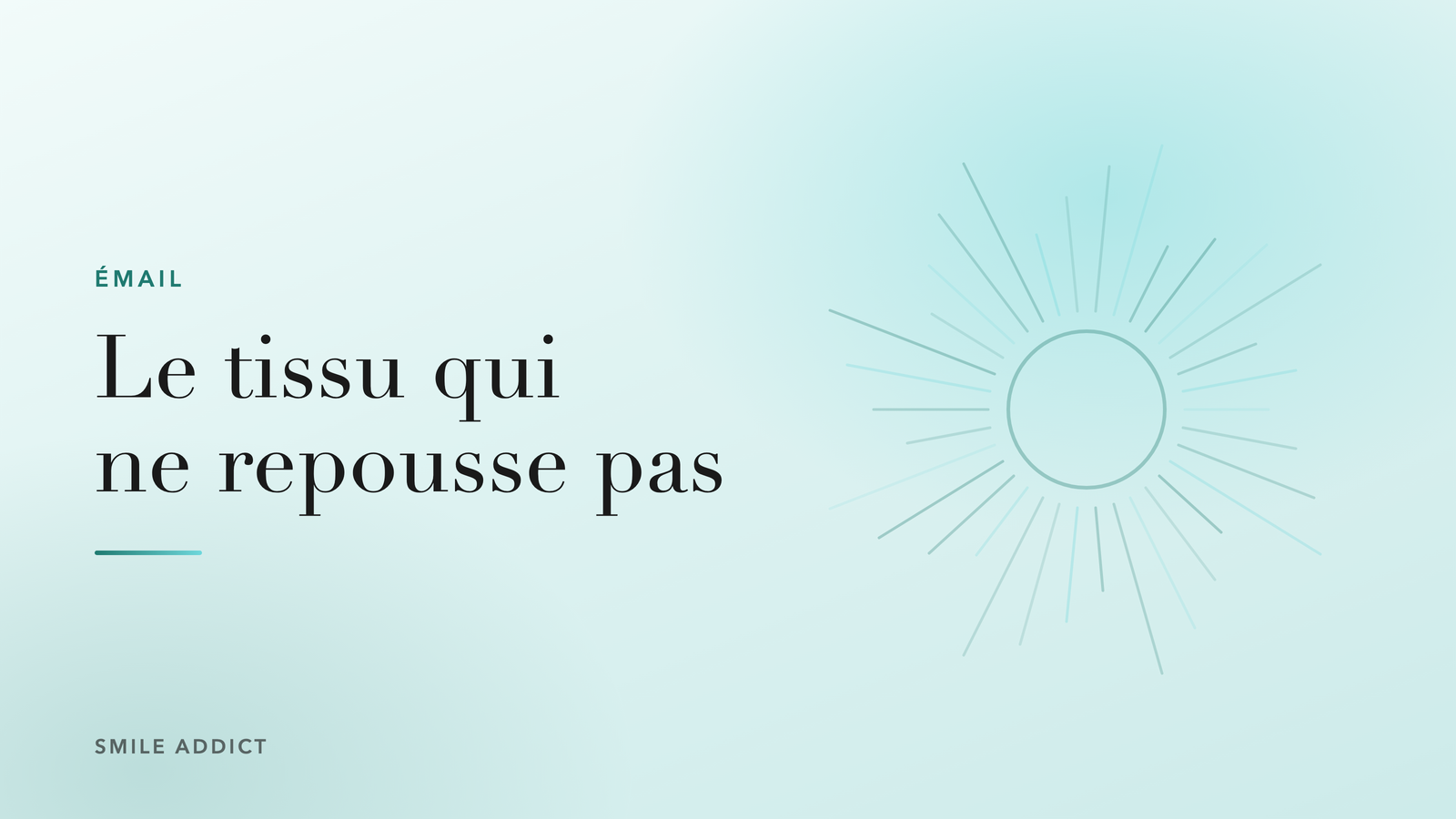 Illustration éditoriale Smile Addict, motif rayonnant, article sur l'émail des dents