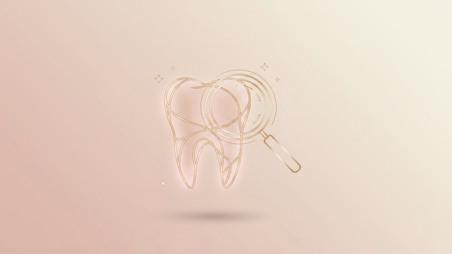 Illustration éditoriale Smile Addict, une dent stylisée examinée à la loupe, mythe et réalité du détartrage dentaire