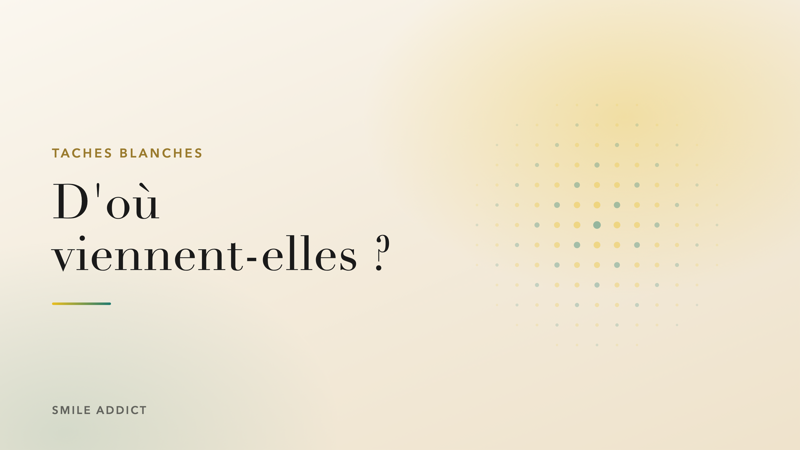 Illustration éditoriale Smile Addict, trame de points, article sur les taches blanches sur les dents