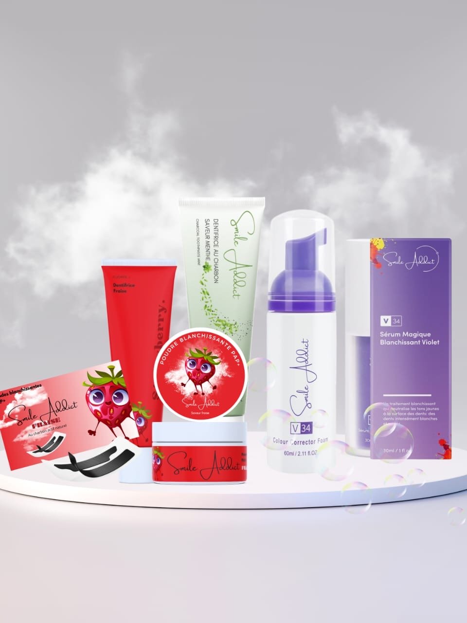 PACK VIP – Coffret Blancheur 6 Produits PAP & V34  Smile Addict | Smile Addict 