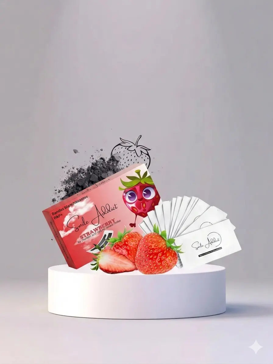 Bandes blanchissantes dents Saveur Fraise | Smile Addict Smile Addict