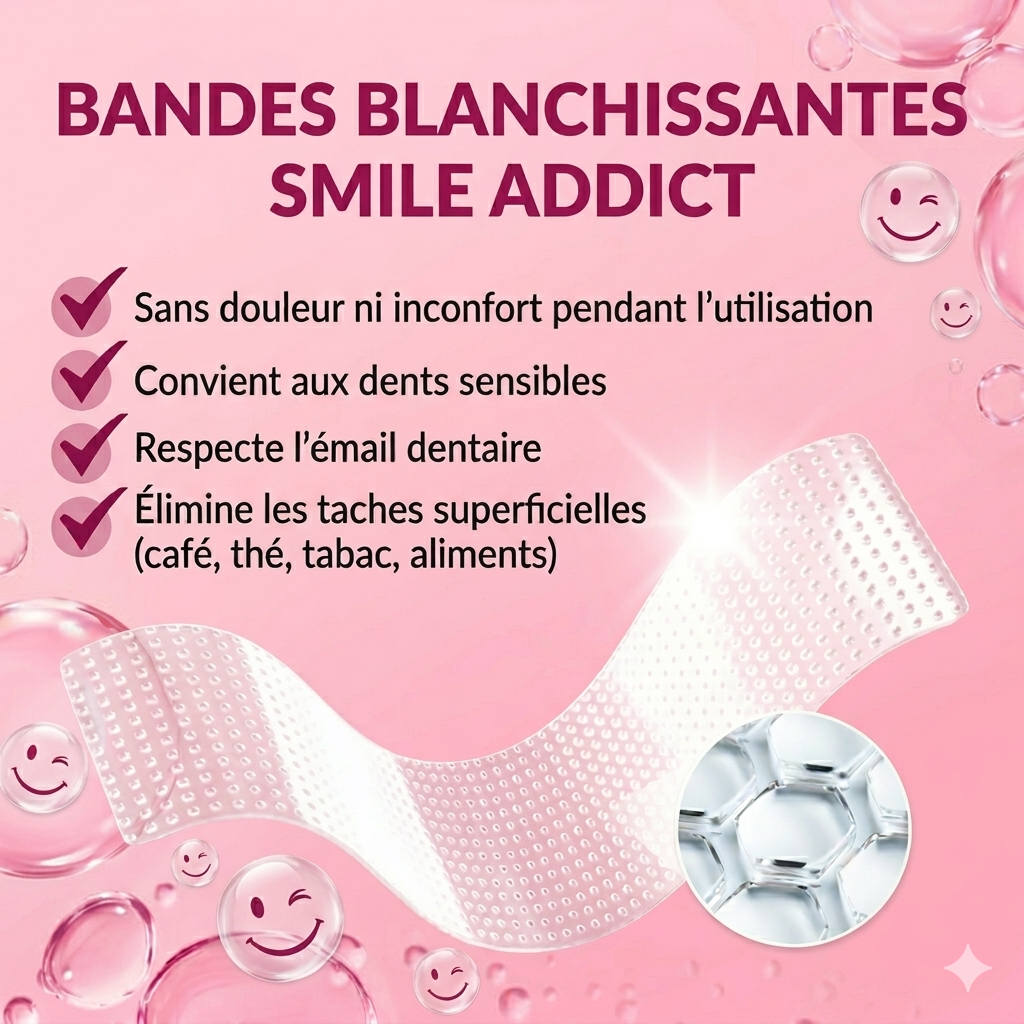 Bandes de blanchiment dentaire PAP Saveur barbe à papa – Smile Addict Smile Addict