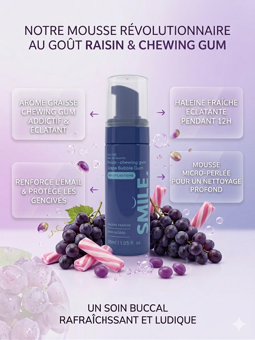 Bain de bouche mousseux Bubblegum – Smile Addict Smile Addict