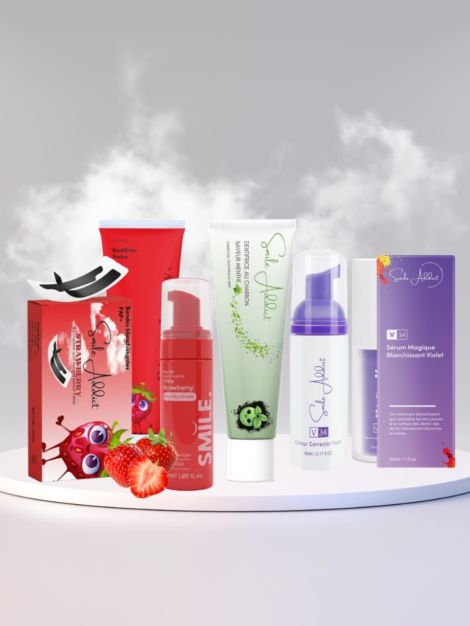 PACK VIP – Coffret Blancheur 6 Produits PAP & V34  Smile Addict - Précommande (expédition sous 10 jours)