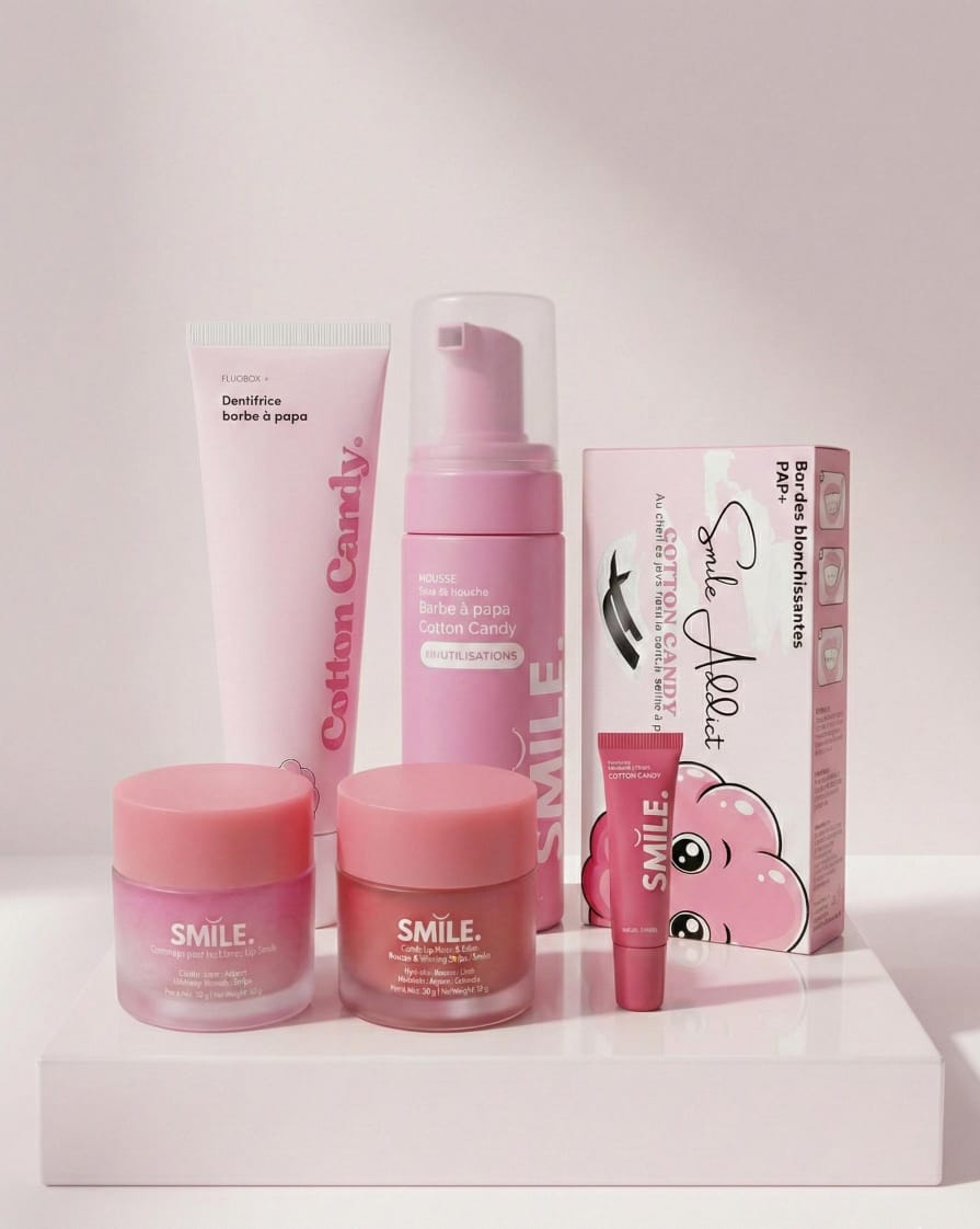 SMILE ADDICT – ROUTINE DENTAIRE ET HYDRA LEVRES COTTON CANDY