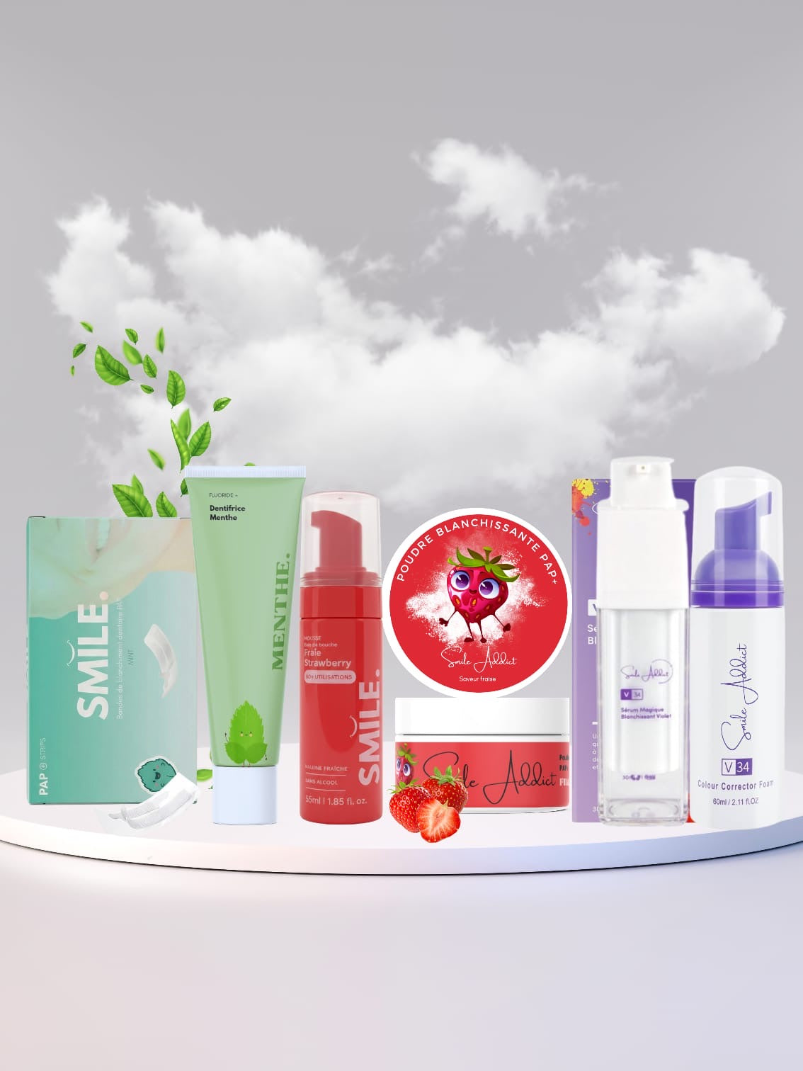 PACK VIP – Coffret Blancheur 6 Produits PAP & V34  Smile Addict Smile Addict