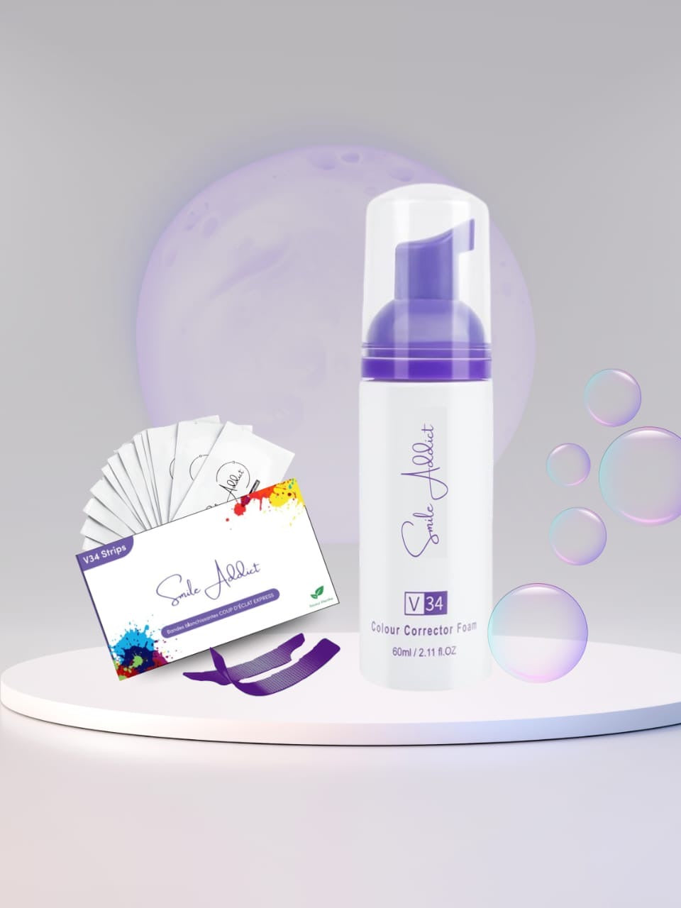PACK CORRECTEUR DUO V34 : Mousse & Strips – Smile Addict