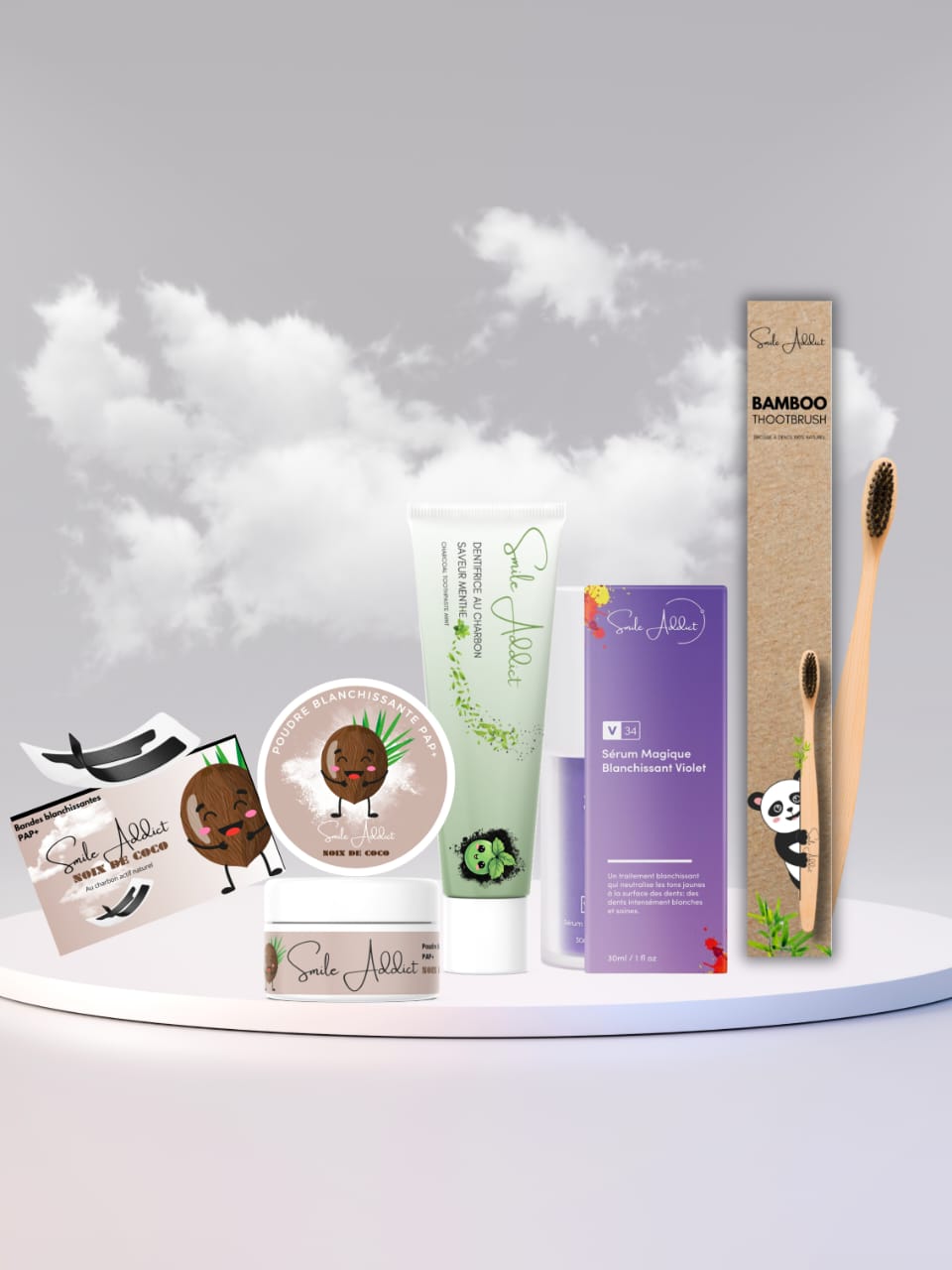 PACK COMPLET BLANCHEUR INTENSE 🌿🚀 – Routine 5 Produits Smile Addict