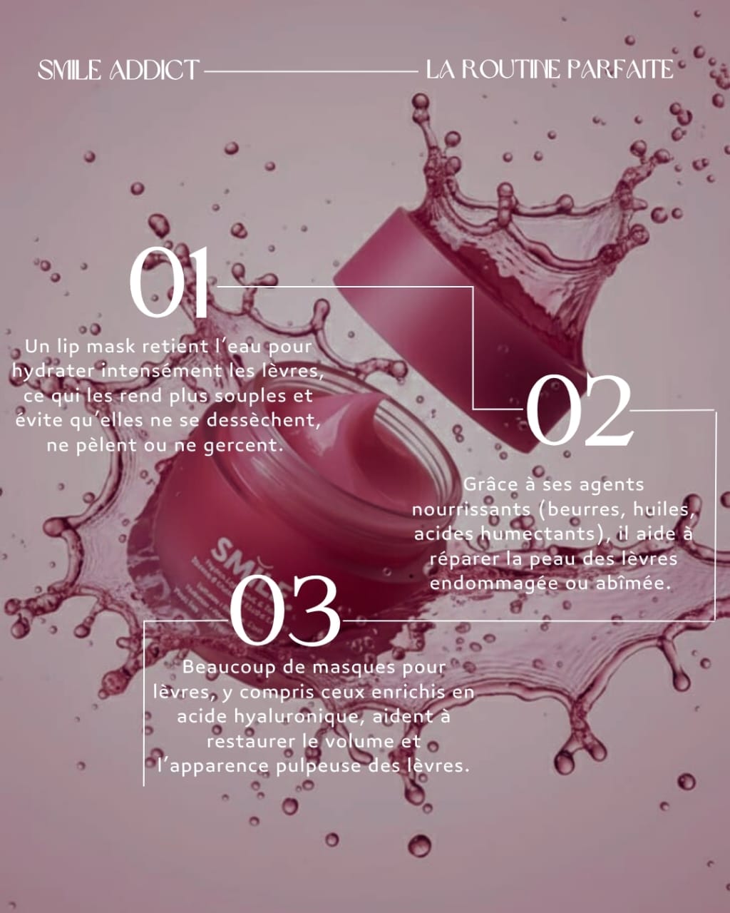 Smile Addict – Duo Soin Lèvres Luxe (Masque Hydra + Gommage) – 60 g Smile Addict