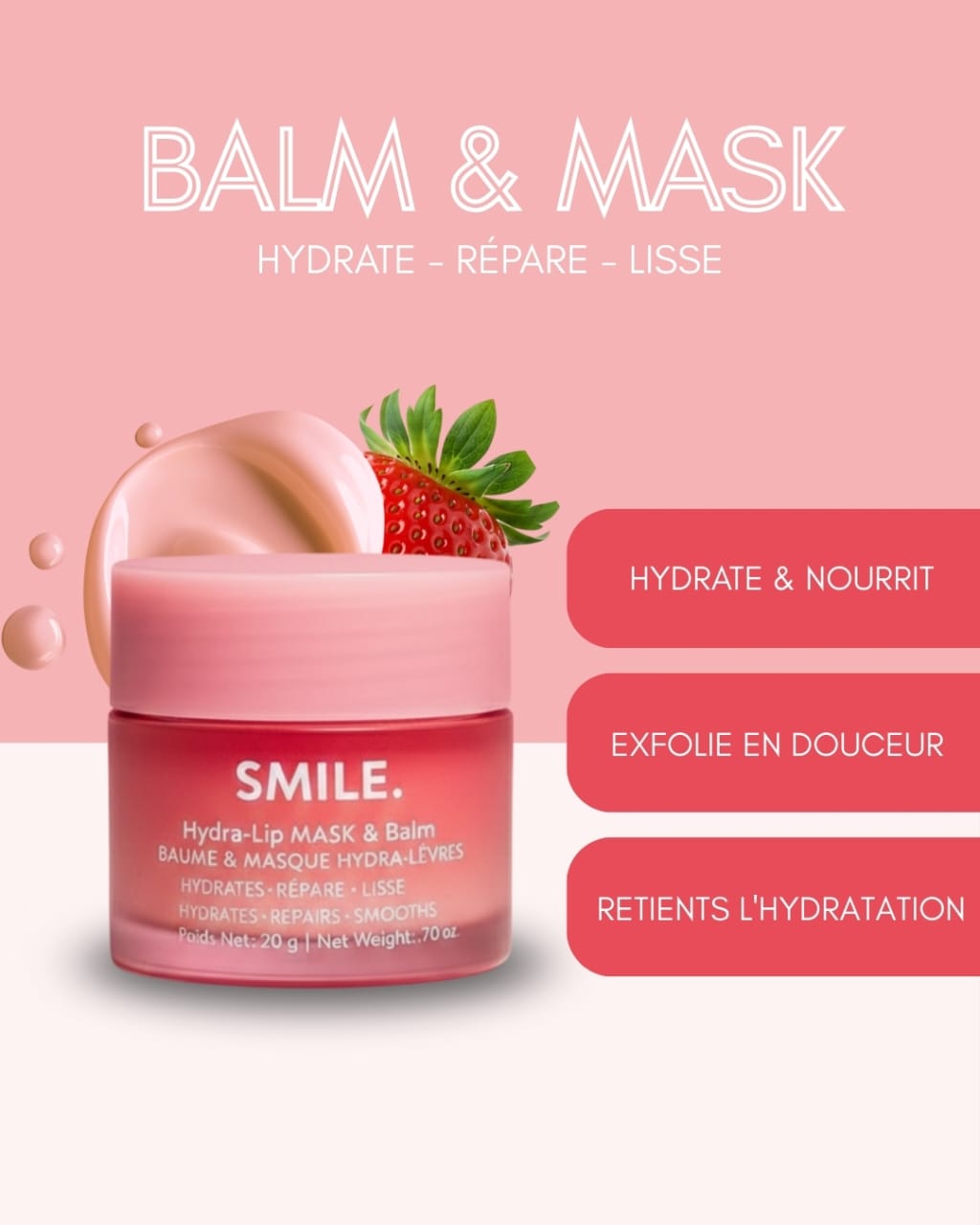 Smile Addict – Duo Soin Lèvres Luxe (Masque Hydra + Gommage) – 60 g Smile Addict