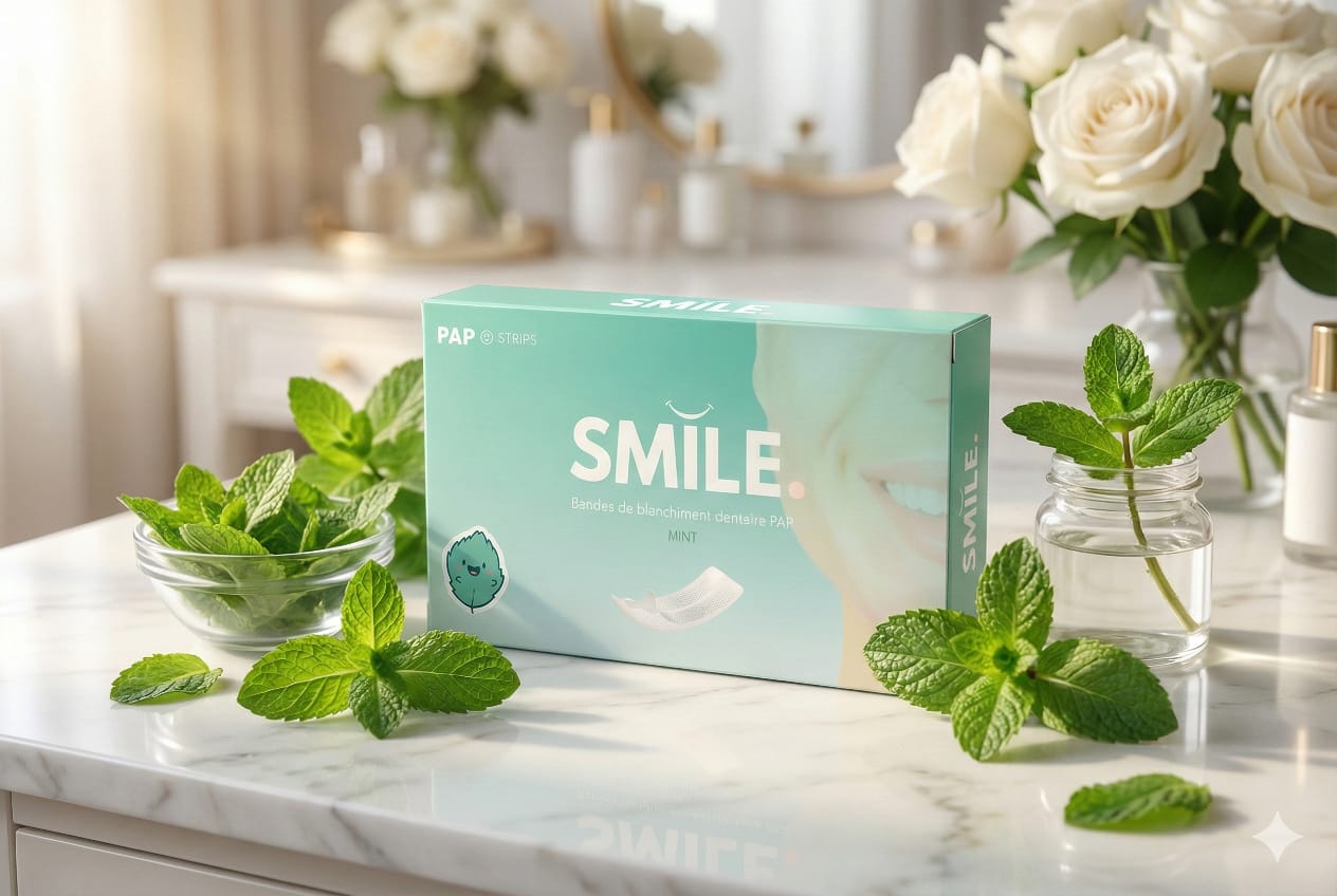 Bandes de blanchiment dentaire PAP Saveur menthe – Smile Addict Smile Addict
