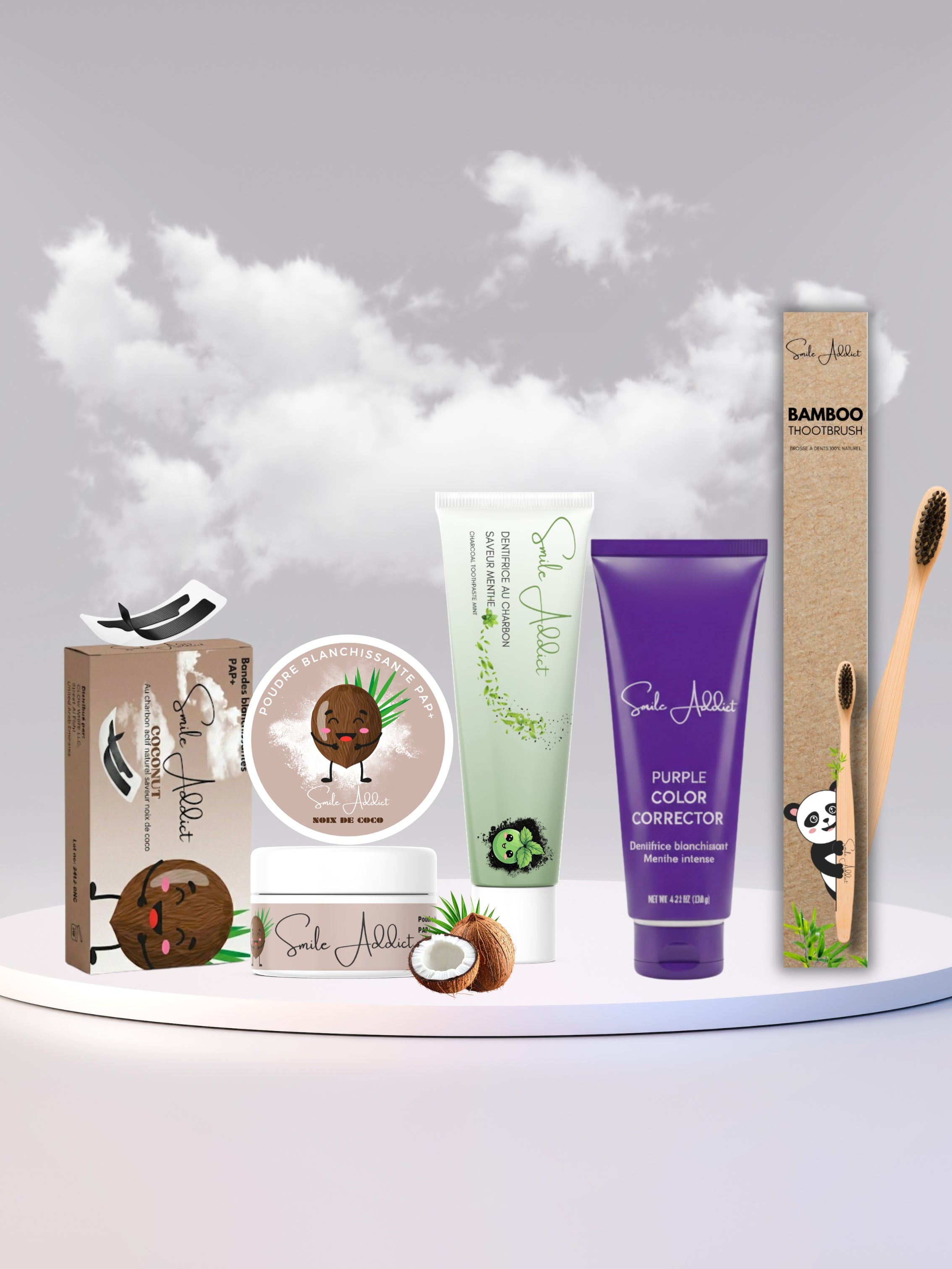 PACK COMPLET BLANCHEUR INTENSE 🌿🚀 – Routine 5 Produits Smile Addict