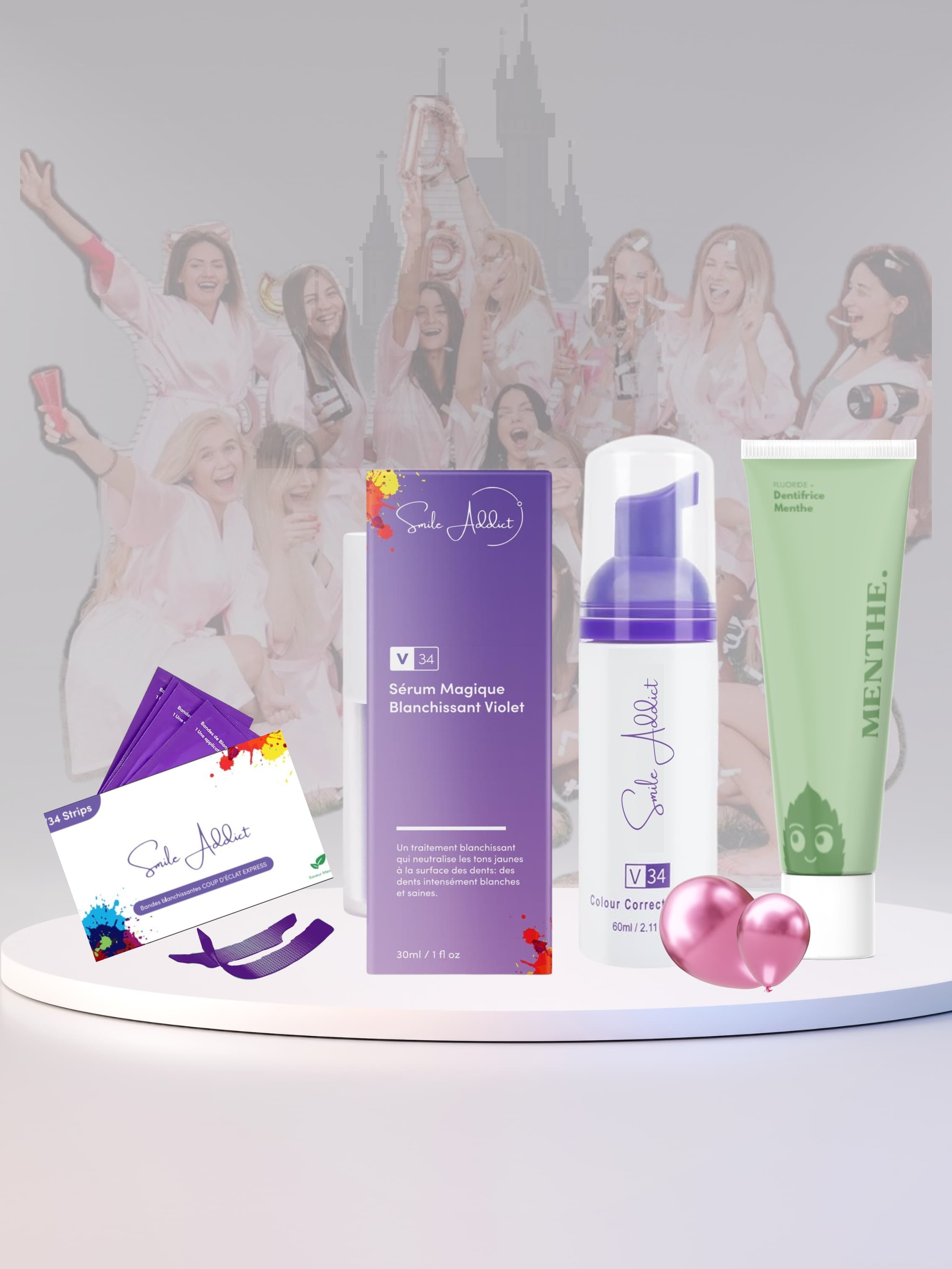 PACK PREMIUM MANOIR – Sérum V34 + Mousse + Strips + Dentifrice Menthe