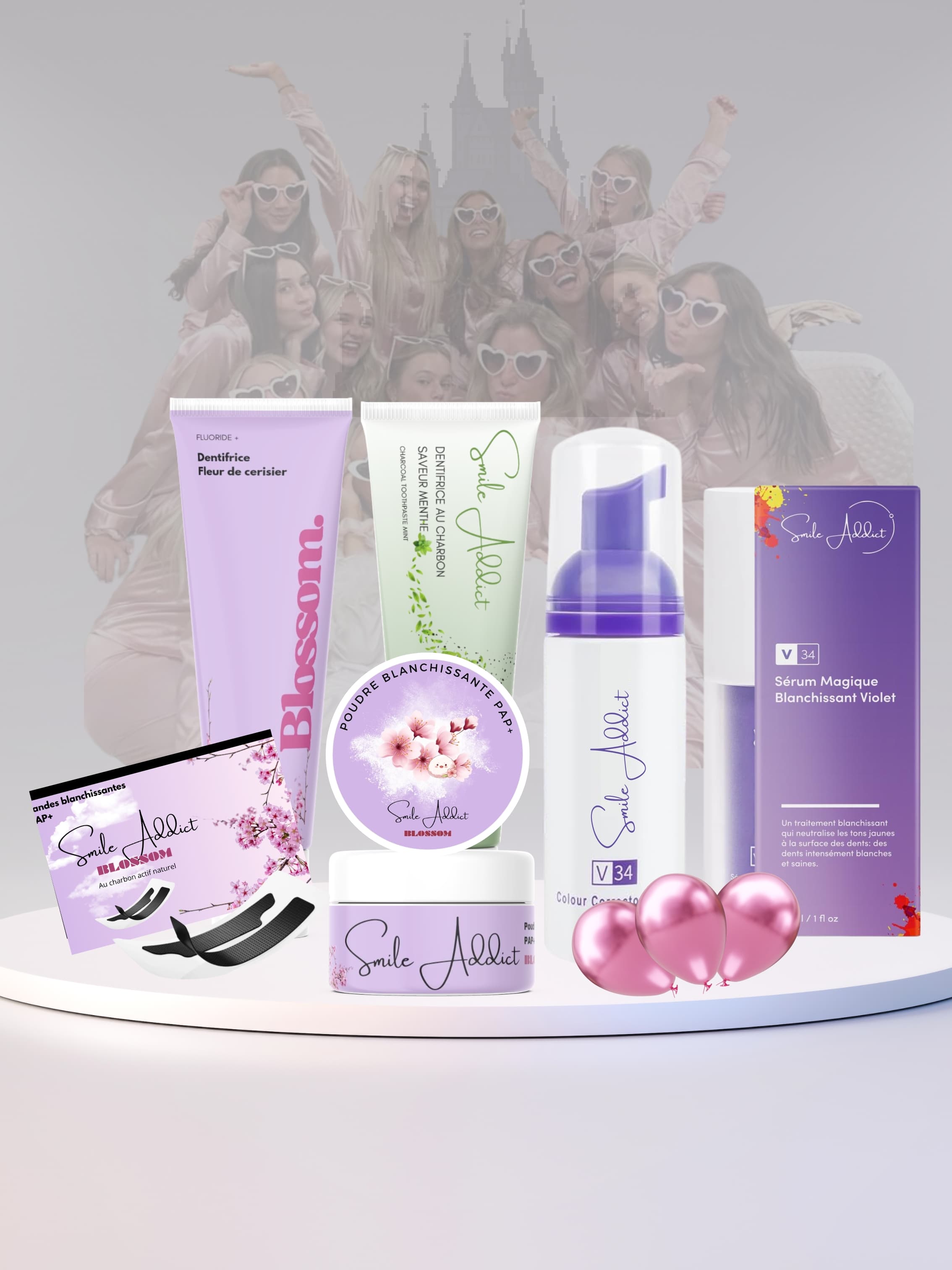 PACK VIP MANOIR – Coffret Blancheur 6 Produits PAP & V34  Smile Addict