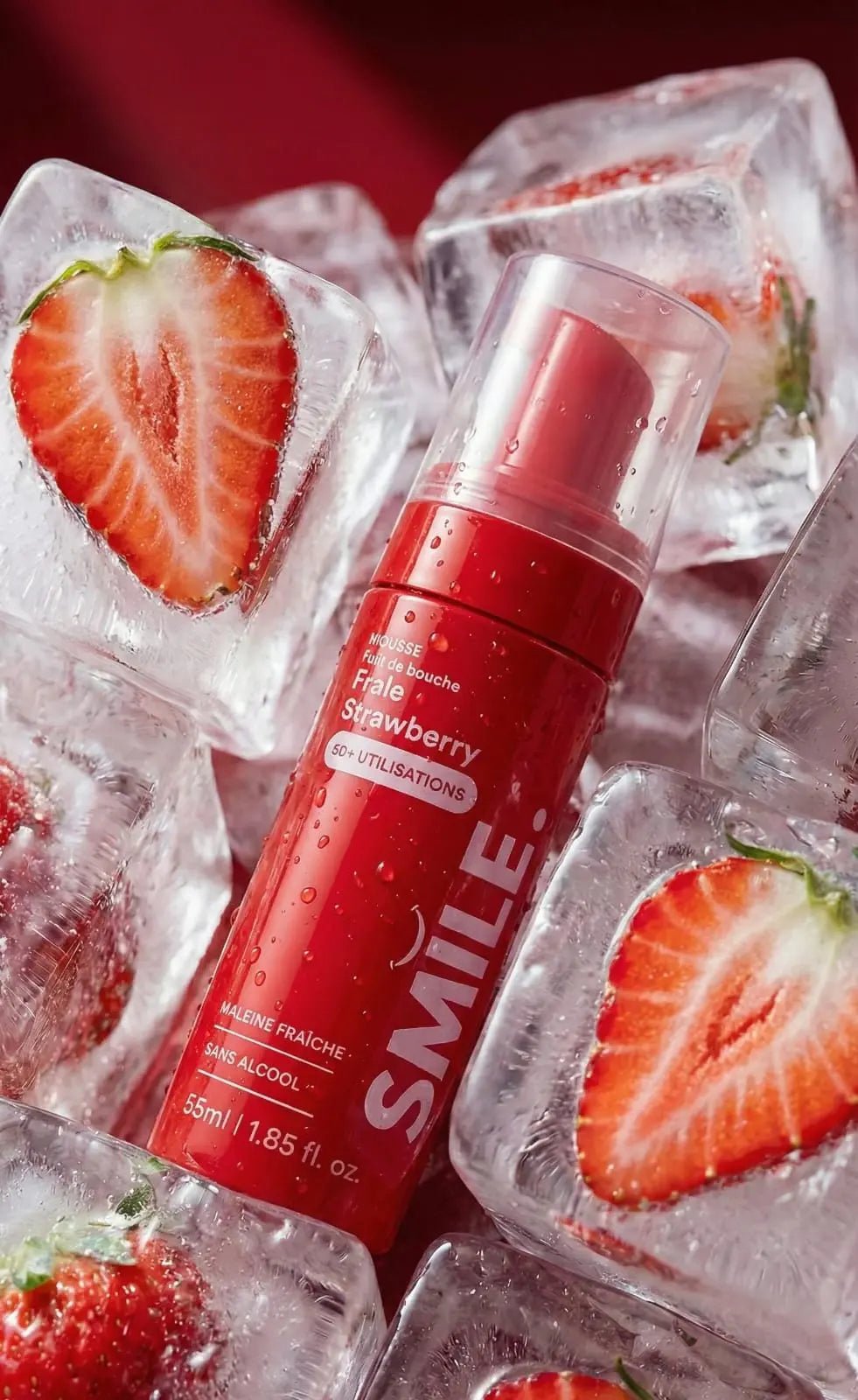 Bain de bouche mousseux Fraise — composition et ingrédients | Smile Addict