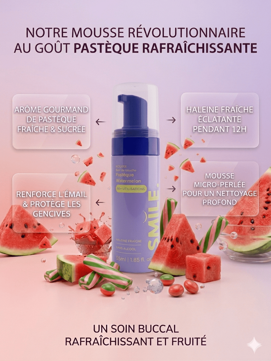 Bain de bouche mousseux Pastèque – Smile Addict - Smile Addict
