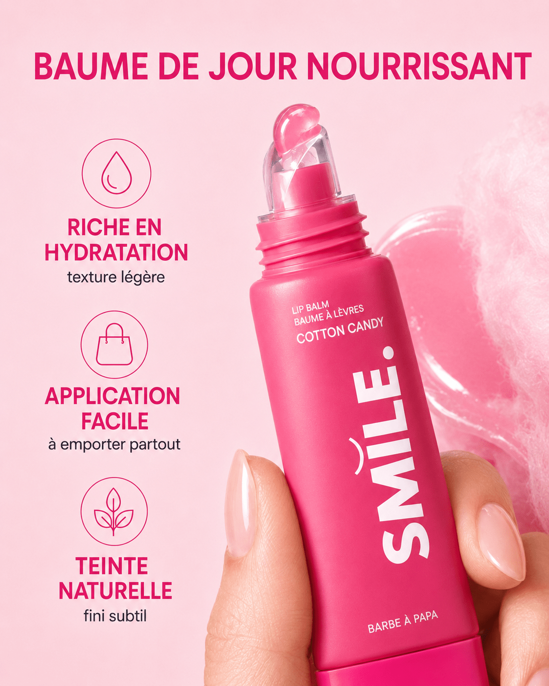 Baume à Lèvres Barbe à Papa — composition et ingrédients | Smile Addict