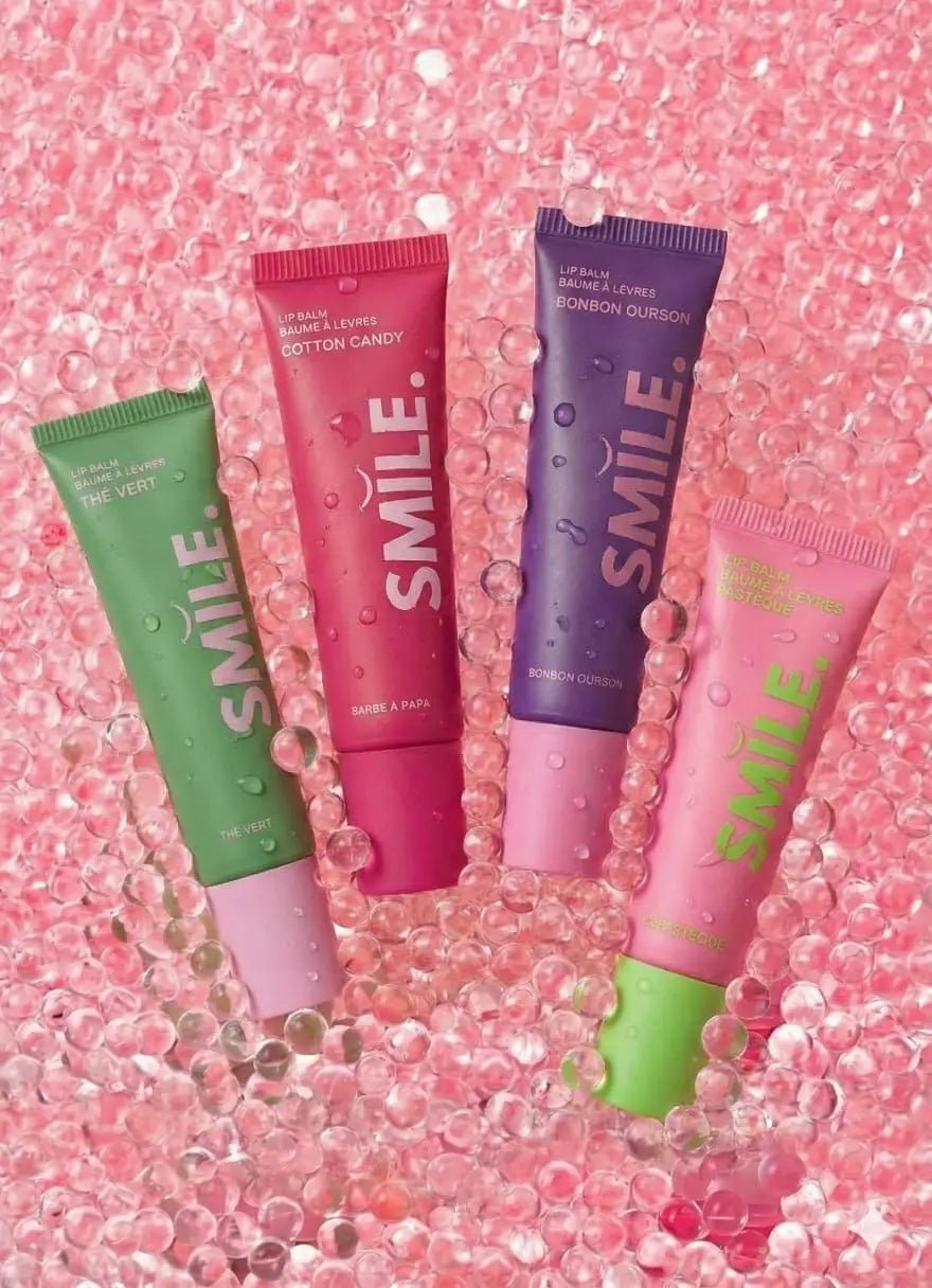 BAUMES A LEVRES HYDRATANTS - LOT DE 4 SAVEURS - Smile Addict