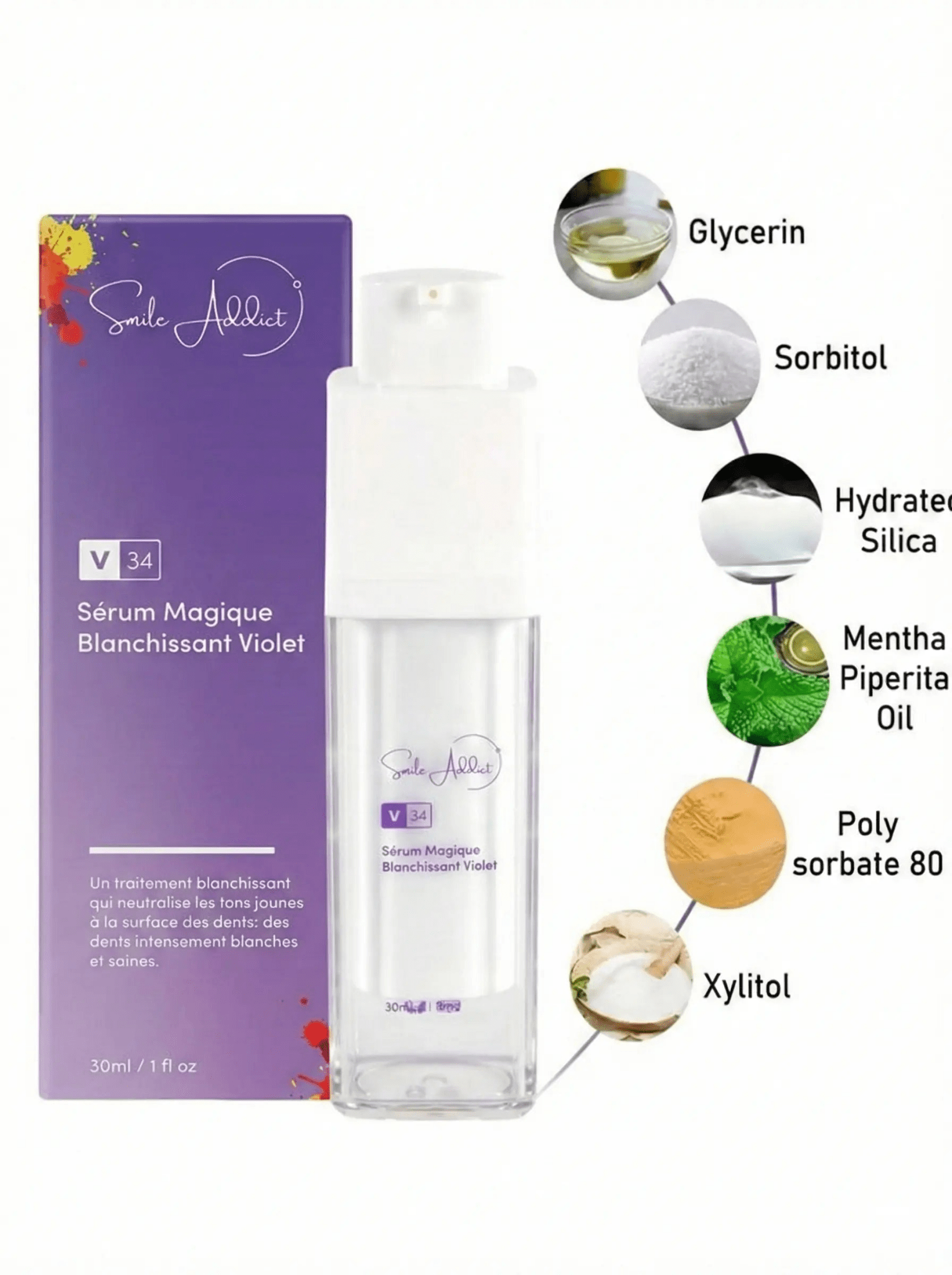 CORRECTEUR DE COULEUR - Serum "magique" blanchissant viole — vue 9 | Smile Addict