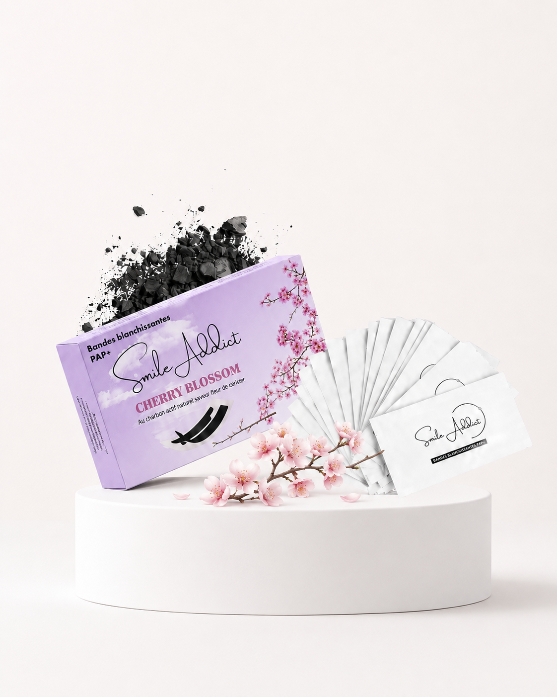 Bandes Blanchissantes Saveur Fleur de Cerisier – PAP+ Sans Peroxyde | Smile Addict