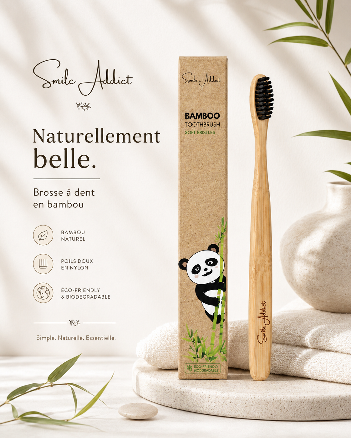 Bamboo Toothbrush - Eco-Friendly and Natural Smile Addict