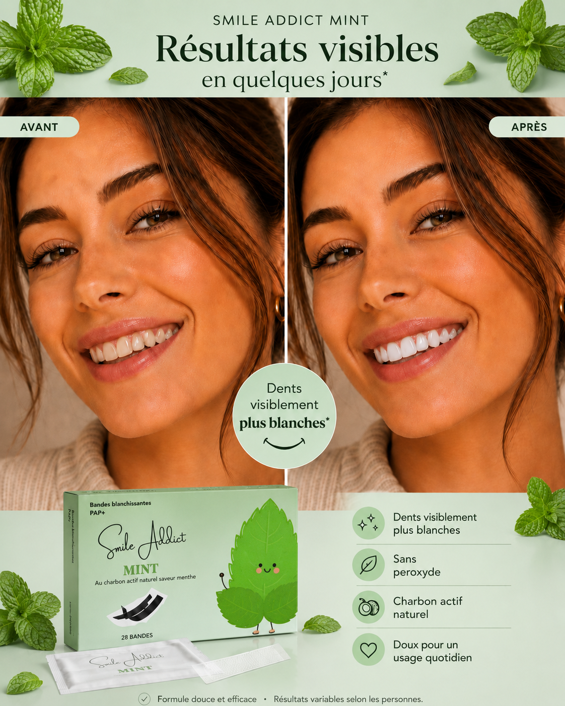 Bandes Blanchissantes - Saveur Menthe