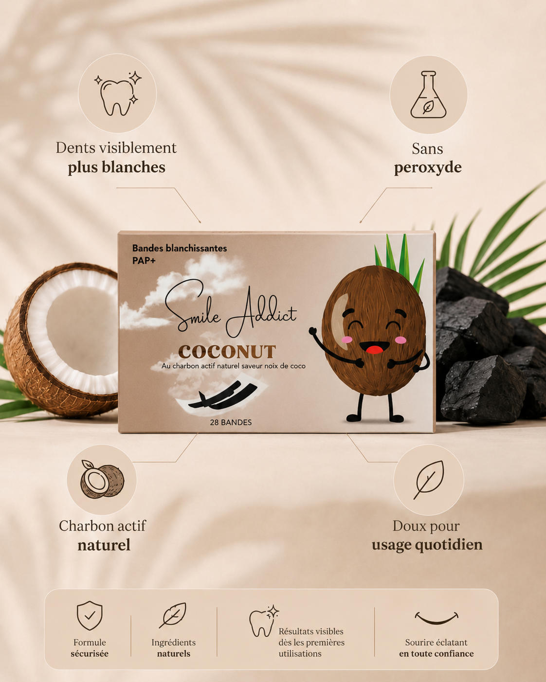 Bandes Blanchissantes - Saveur Noix de Coco