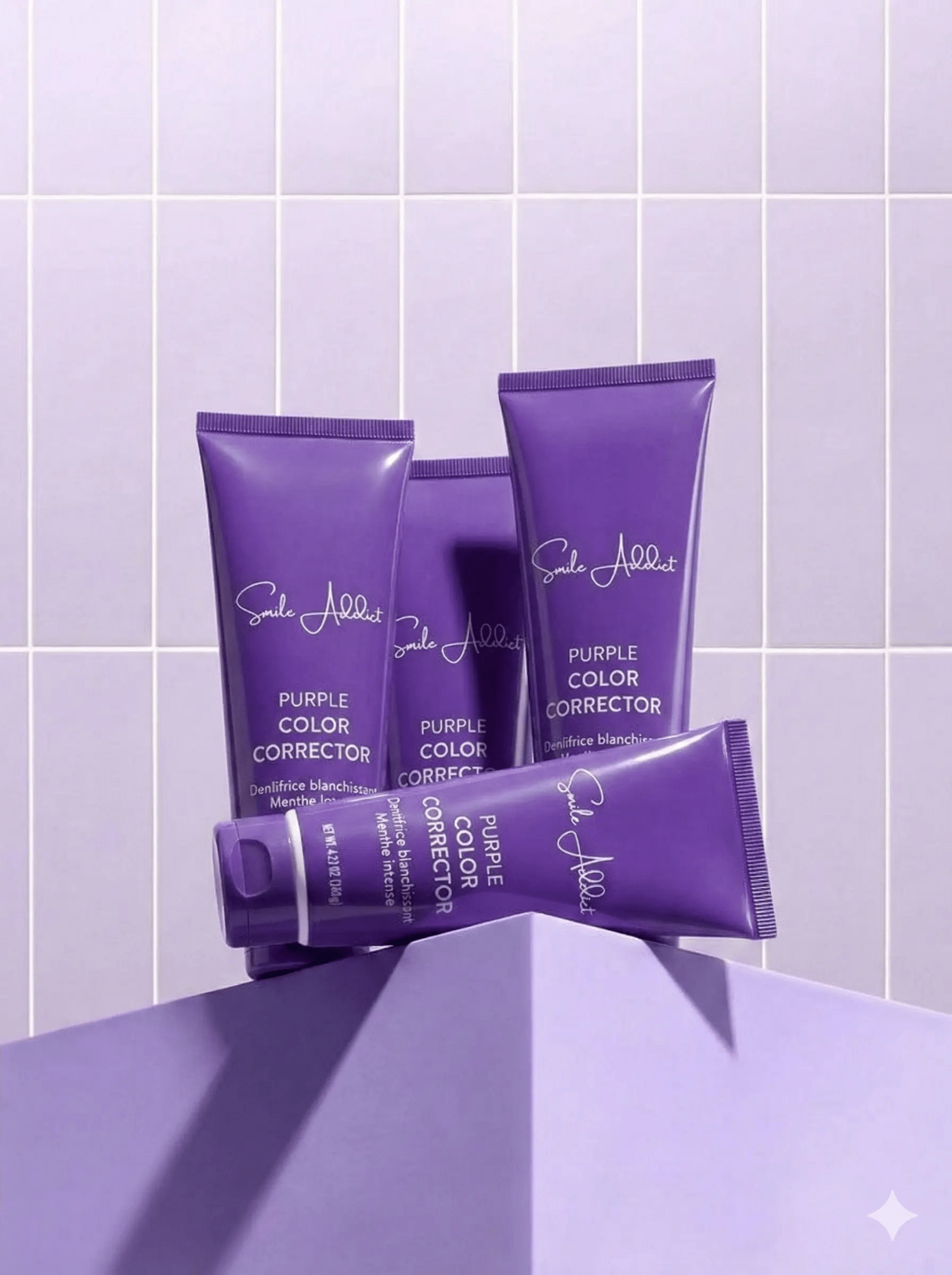 NEW Dentifrice Violet Blanchissant – Big Format 120 G - Blancheur Express - SmileAddict - Smile Addict