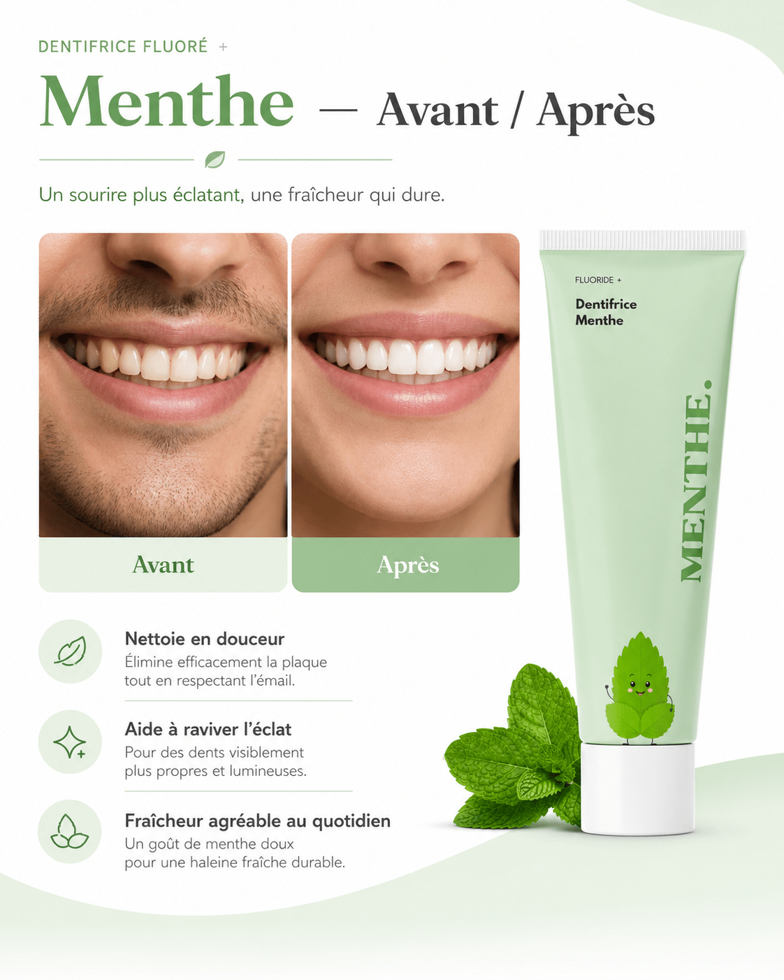 PACK MENTHE PAP+ & CHARBON ACTIF - BLANCHIMENT NATUREL - SMILE ADDICT - Smile Addict