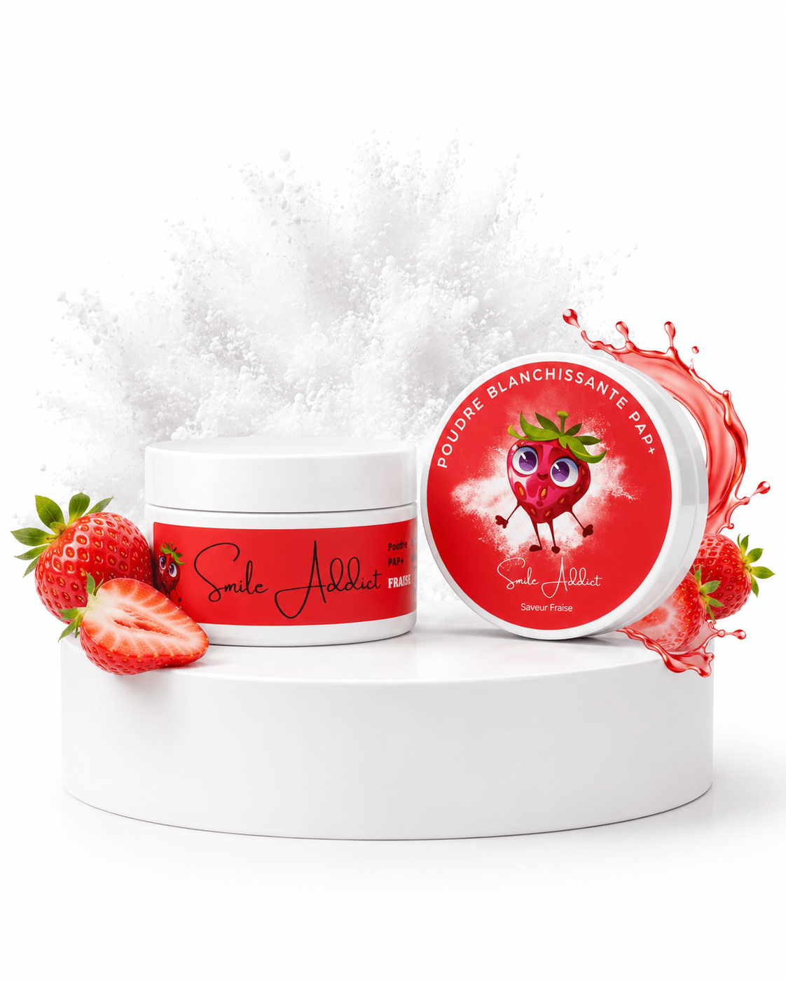 Poudre Blanchissante Fraise PAP+ – Dents Blanches — image principale | Smile Addict